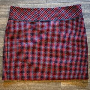 Ann Taylor Loft red plaid mini skirt